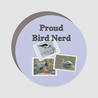Bird Photo Scrapbook Style Proud Bird Nerd Car Magnet