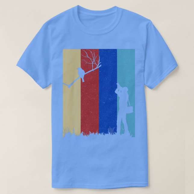 Bird Photographer Birdwatcher Camera Vintage Birdi T-Shirt (Design Front)
