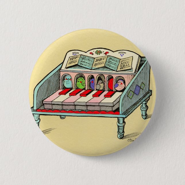 Bird Powered Harpsichord Button (Front)
