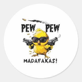 Bird Print Relax Fit Swea - Uni-adults - White - S Classic Round Sticker