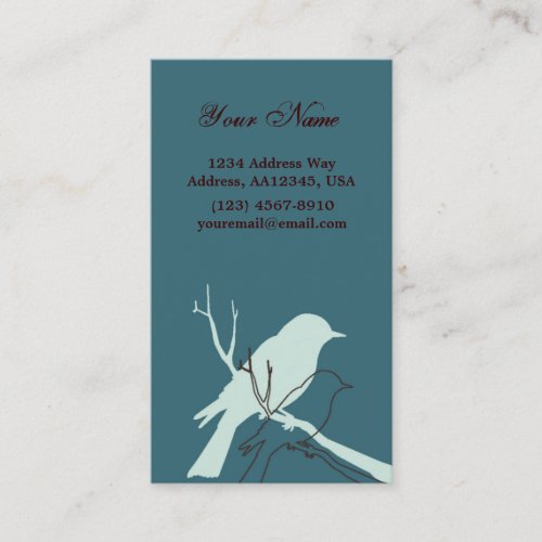 Bird Profile Card (Aqua) Business Card