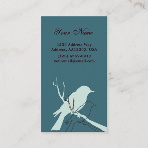 Customizable Bird Profile Card (Aqua) Business Card