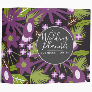 Bird Purple Floral Garden Wedding Planner 3 Ring Binder