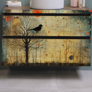 Bird Quilt Abstract Decoupage Tissue Paper