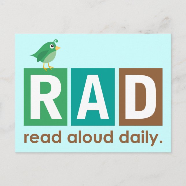 Bird RAD - Read Aloud Daily Reading Gift Postcard (Front)