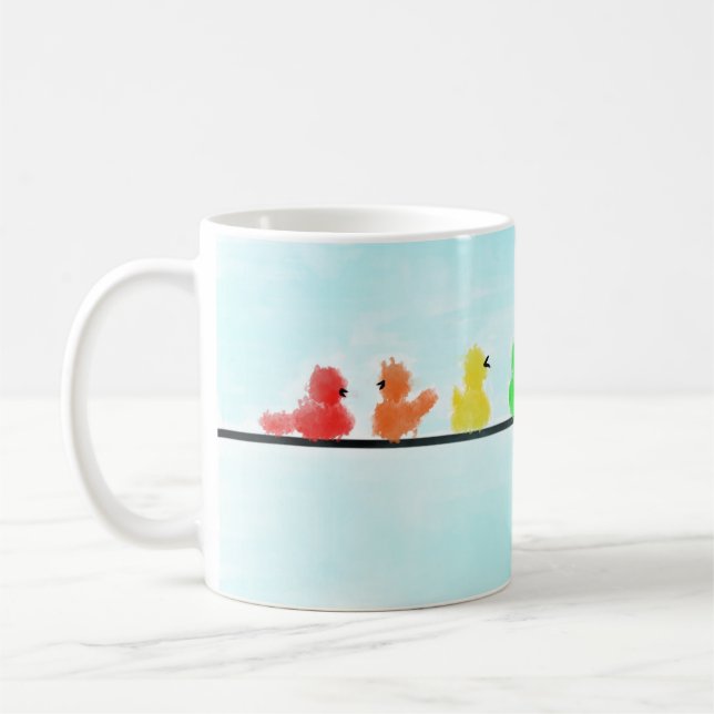 Bird Rainbow On A Wire Coffee Mug (Left)