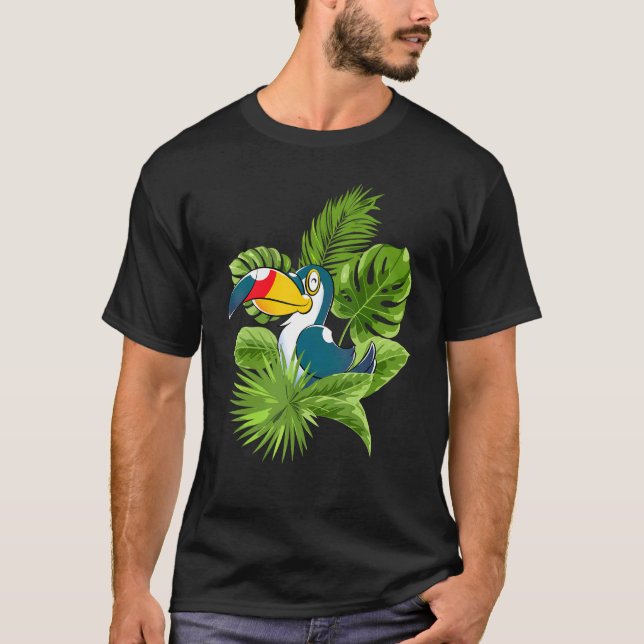 Bird   Rainforest Bird Animal   Tropical Toucan T-Shirt (Front)