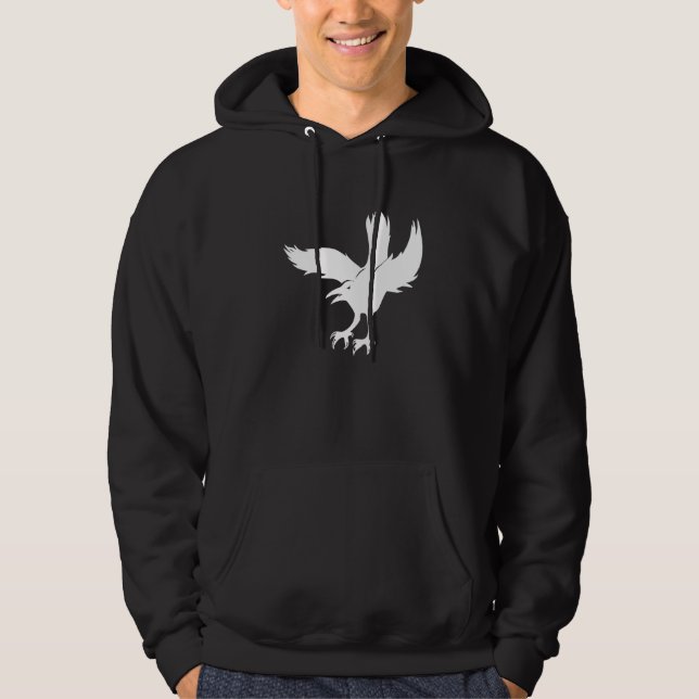 Bird Raven Flying Hoodie (Front)