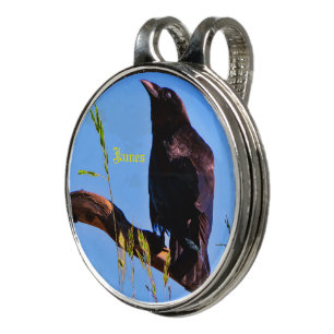 Bird Raven  - Golf Ball Marker Hat Clip