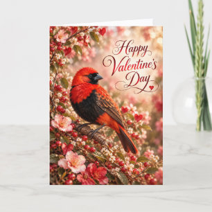 Bird Red Bishop Happy Valentine’s Day Wildlife Holiday Card