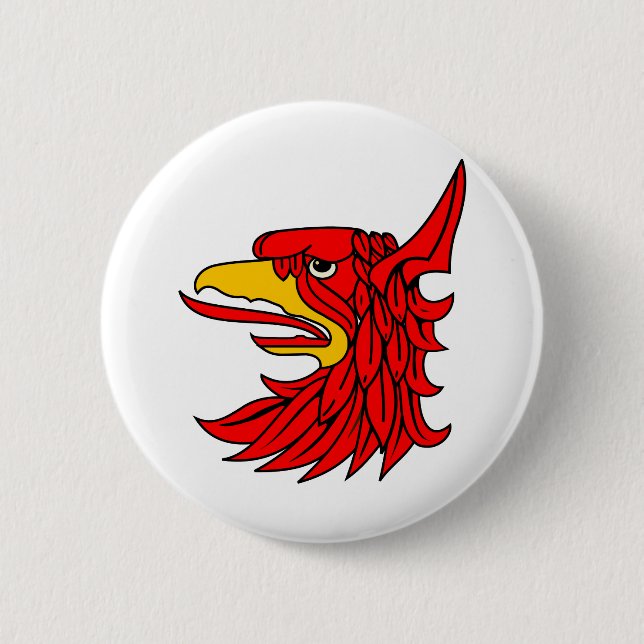 Bird Red Creature Beak Button (Front)