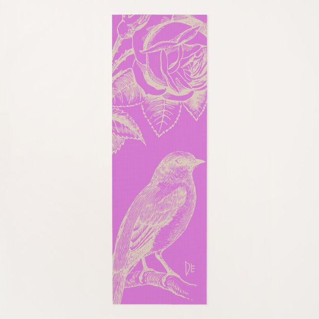 Bird & Rose Lilac Yoga Mat (Front)