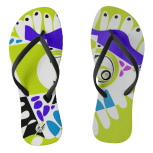 Bird’s Nest - Avocado Green Grey Flip Flops