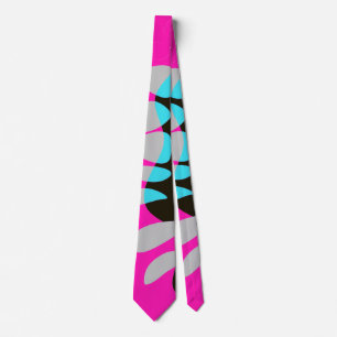 Bird’s Nest - Fuchsia Grey Aqua Neck Tie