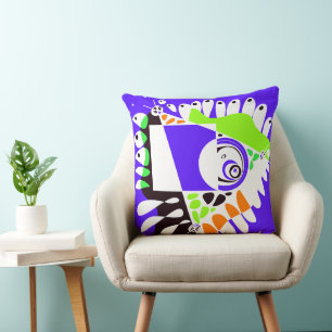Bird’s Nest - Indigo White Throw Pillow