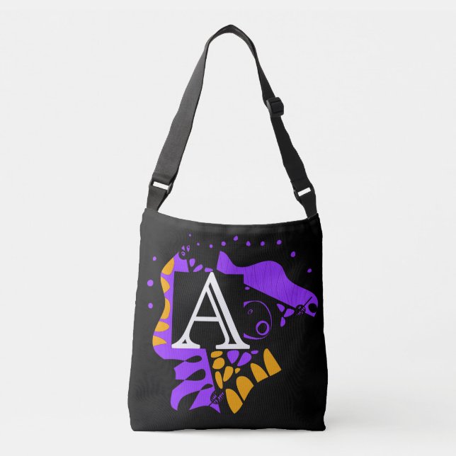 Bird’s Nest - Personalized Initial Letter A Crossbody Bag (Front)