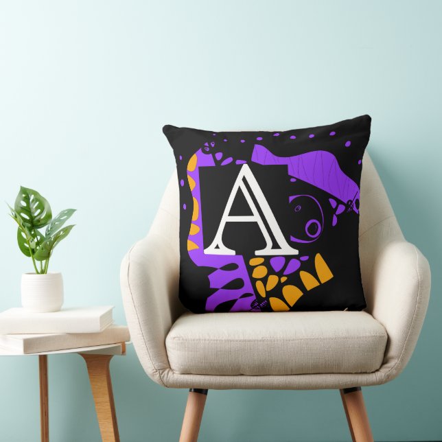 Bird’s Nest - Personalized Initial Letter A Throw Pillow (Chair)