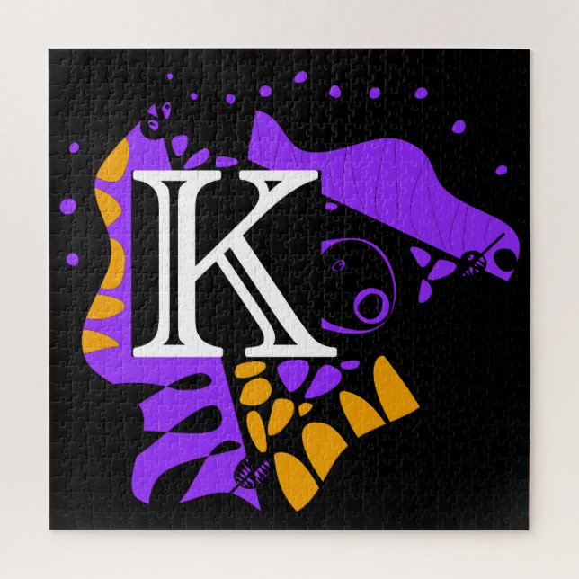Bird’s Nest - Personalized Initial Letter K Jigsaw Puzzle (Vertical)