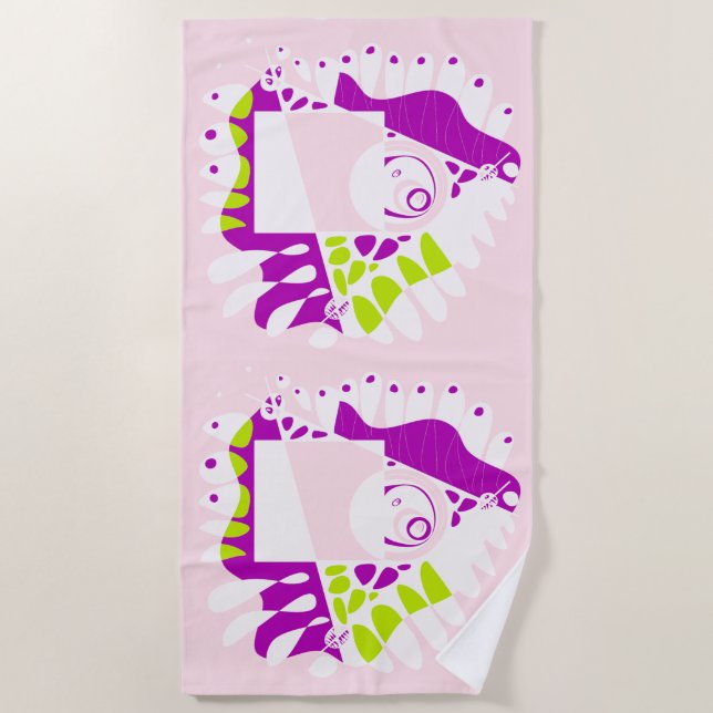 Bird’s Nest - Pink Lemonade White Beach Towel (Front)