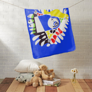 Bird’s Nest - Royal Blue White Baby Blanket