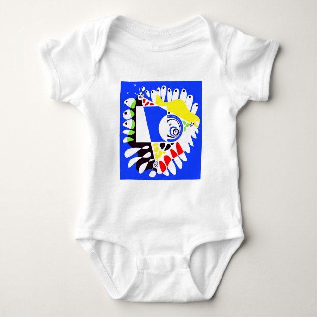 Bird’s Nest - Royal Blue White Baby Bodysuit (Front)