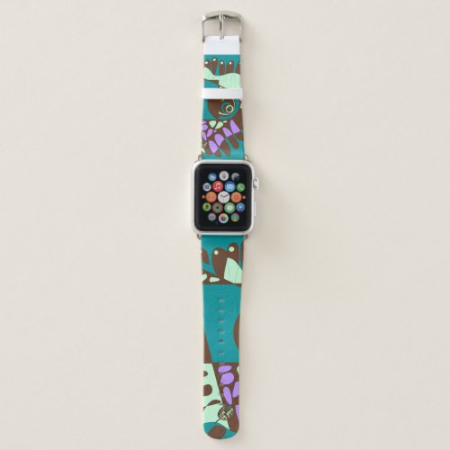 Birds Nest _ Teal Green Chocolate Brown  Apple Watch Band