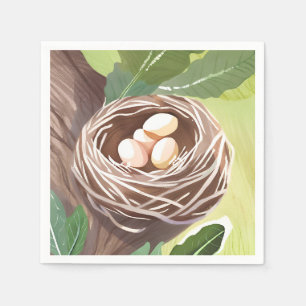 Bird’s Nest Watercolor Eggs Nature Napkins