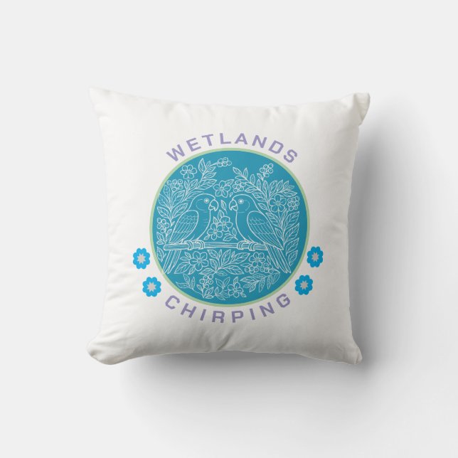 bird sanctuary throw pillow (Front)
