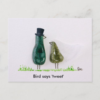 Bird says 'tweet' postcard