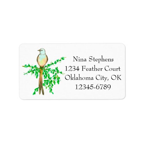 Bird Scissor Tailed Flycatcher Return Address Label