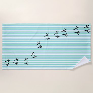 Bird, Seagull Footprint Tracks Beach Towel Bird, Seagull Footprint Tracks Beach Towel