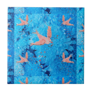 Bird Seamless Pattern Ceramic Tile