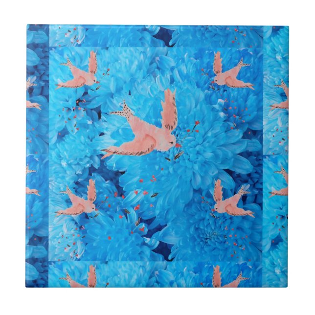 Bird Seamless Pattern  Ceramic Tile (Front)