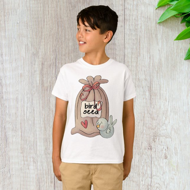 Bird Seed Bag with Bow and Heart  T-Shirt (Creator Uploaded)