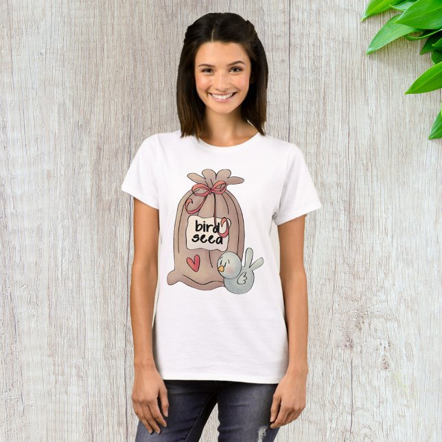 Bird Seed Bag with Bow and Heart  T-Shirt (Creator Uploaded)