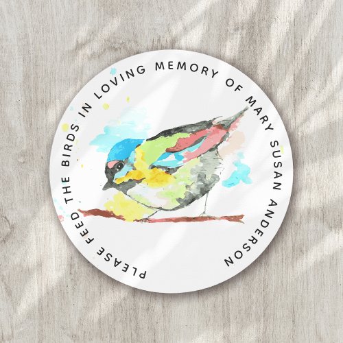 Bird Seed In Loving Memory Memorial Funeral Classic Round Sticker
