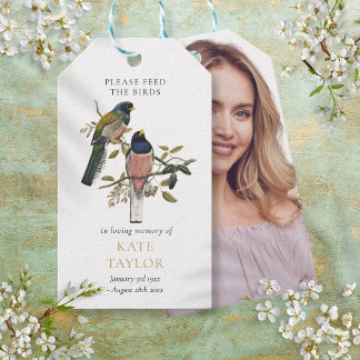 Bird Seed Packet Funeral Memorial Photo Gift Tags