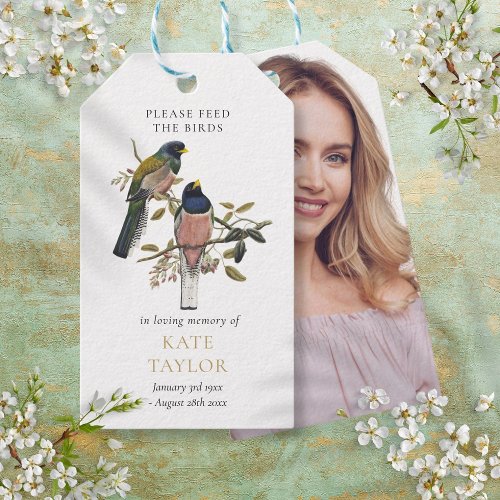 Bird Seed Packet Funeral Memorial Photo Gift Tags