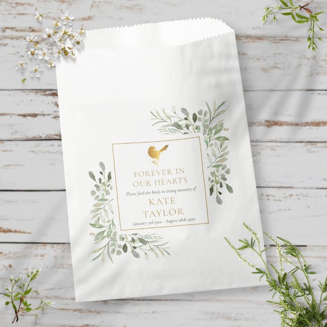 Bird Seed Packet Greenery Funeral Memorial Favor Bag (Creator Uploaded)