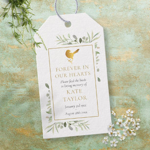Bird Seed Packet Greenery Funeral Memorial Gift Tags