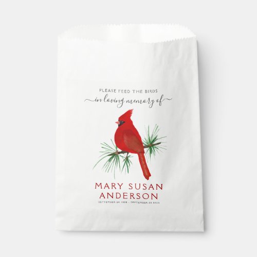 Bird Seed Packet Memorial Funeral Favor Bag