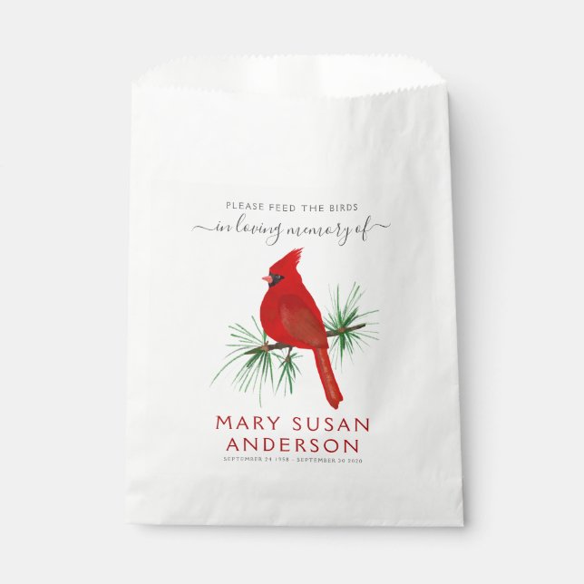 Bird Seed Packet Memorial Funeral Favor Bag (Front)