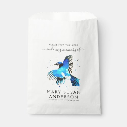 Bird Seed Packet Memorial Funeral Favor Bag
