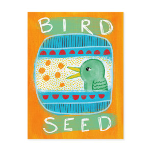 Bird Seed Postcard - Funny Bird