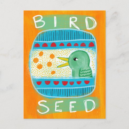 Bird Seed Postcard _ Funny Bird