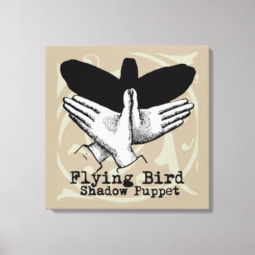 Bird Shadow Puppet Hand Vintage Canvas Print