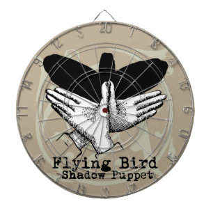 Bird Shadow Puppet Hand Vintage Dart Board