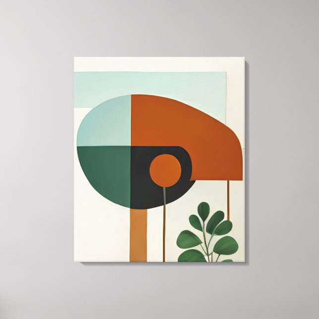 Bird Shape Minimalist Abstract Canvas Print (Front)