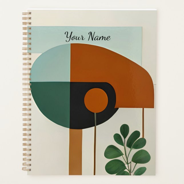 Bird Shape Minimalist Abstract Planner (Front)