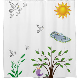 Bird shower curtain